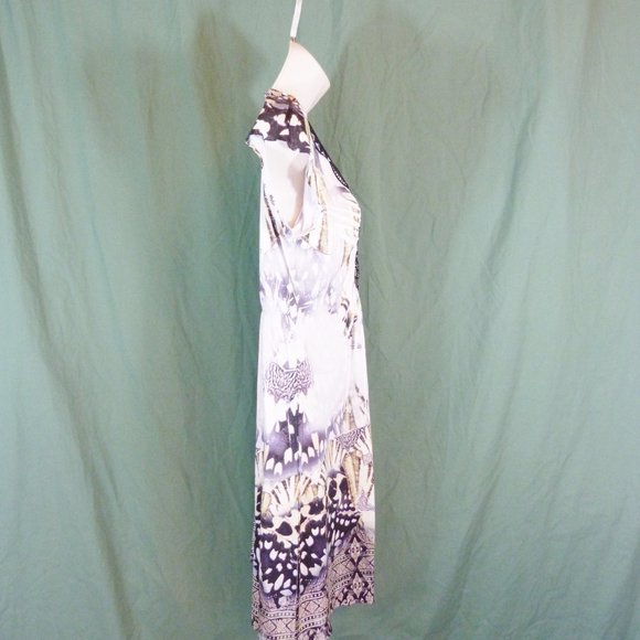 Apt 9 Dress Sz Small Geometric V Neck Beaded Midi - Picture 6 of 12